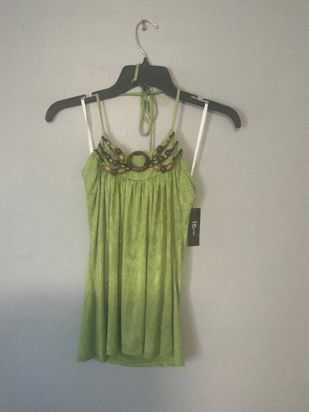 Vintage IZ byer Brat Green Halter Top Size S